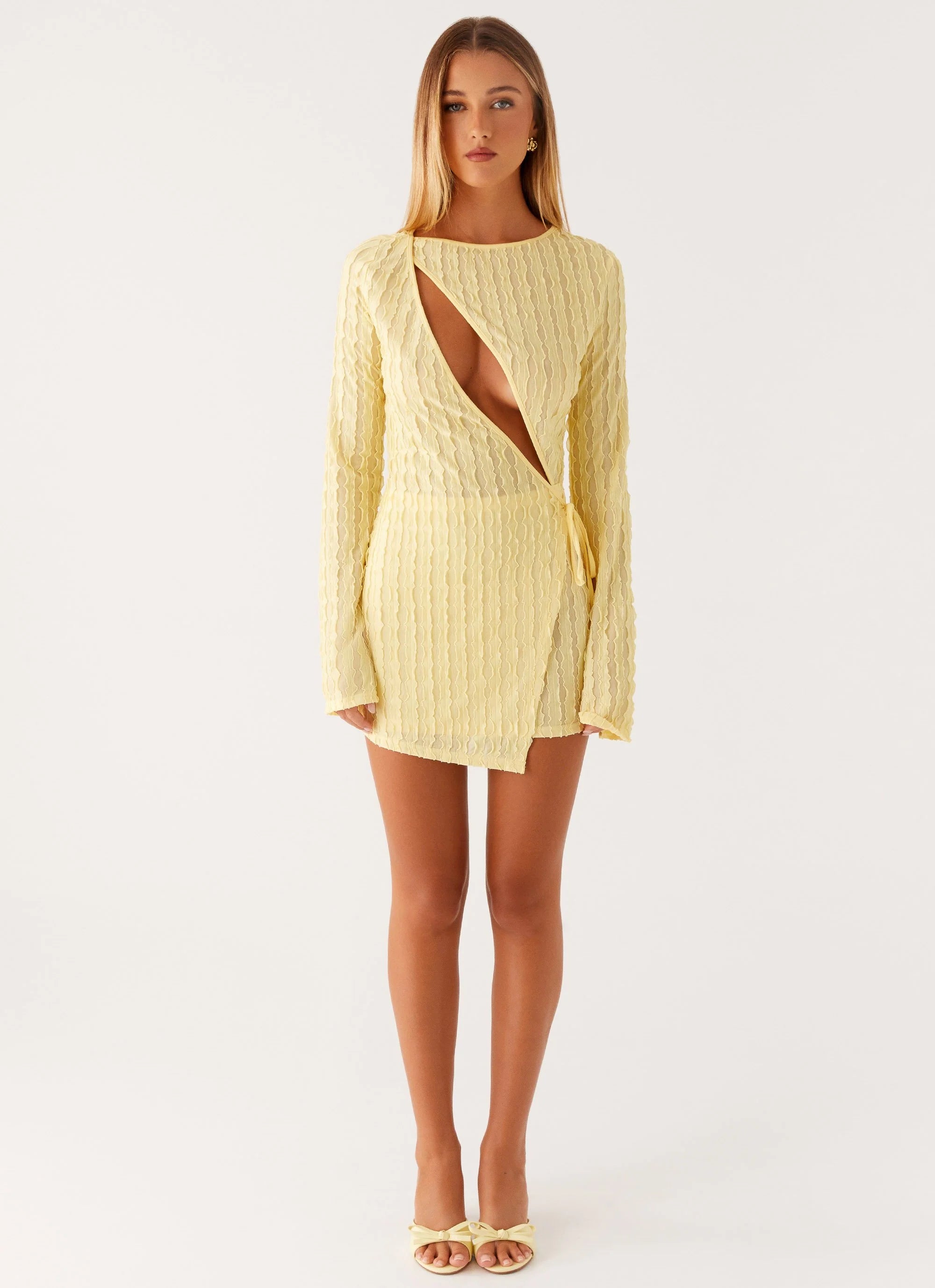 Alfie Mini Dress - Pastel Yellow