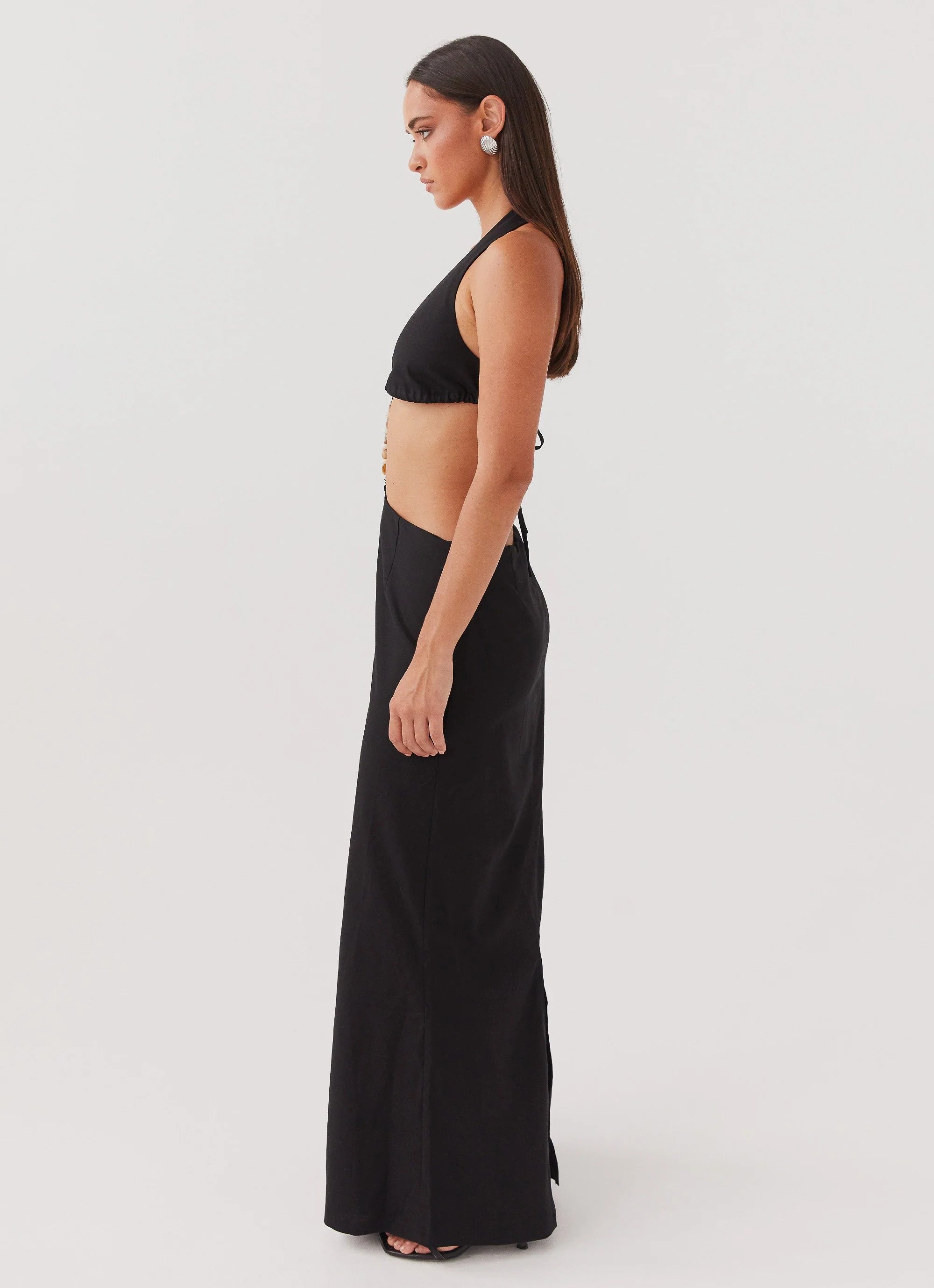 Swaying Palms Maxi Dress - Black