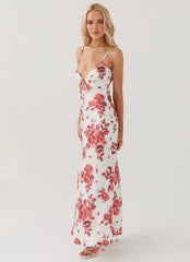 Flora Satin Maxi Dress - Rosa Floria