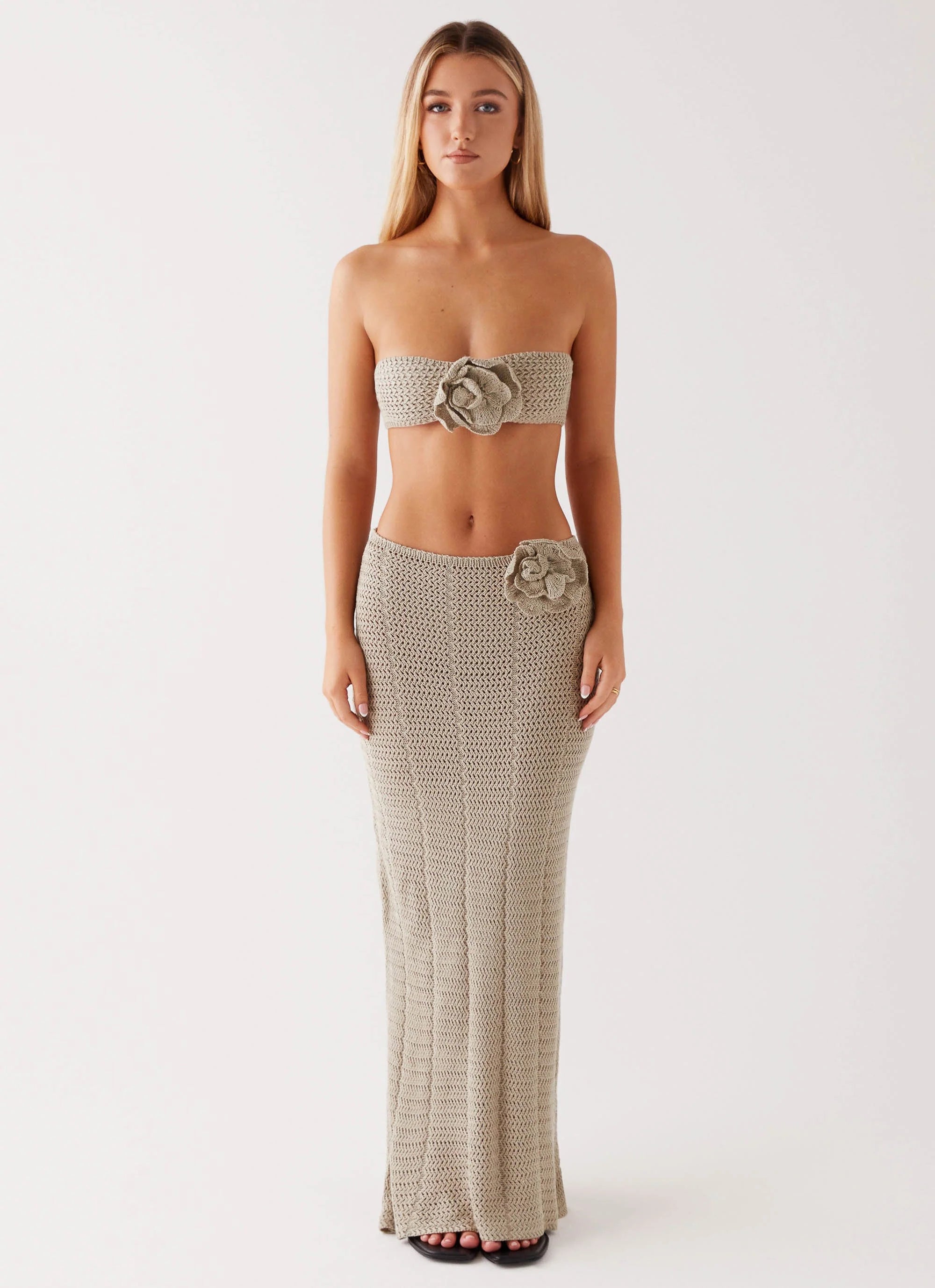 Kelcie Rose Crochet Maxi Skirt - Sage