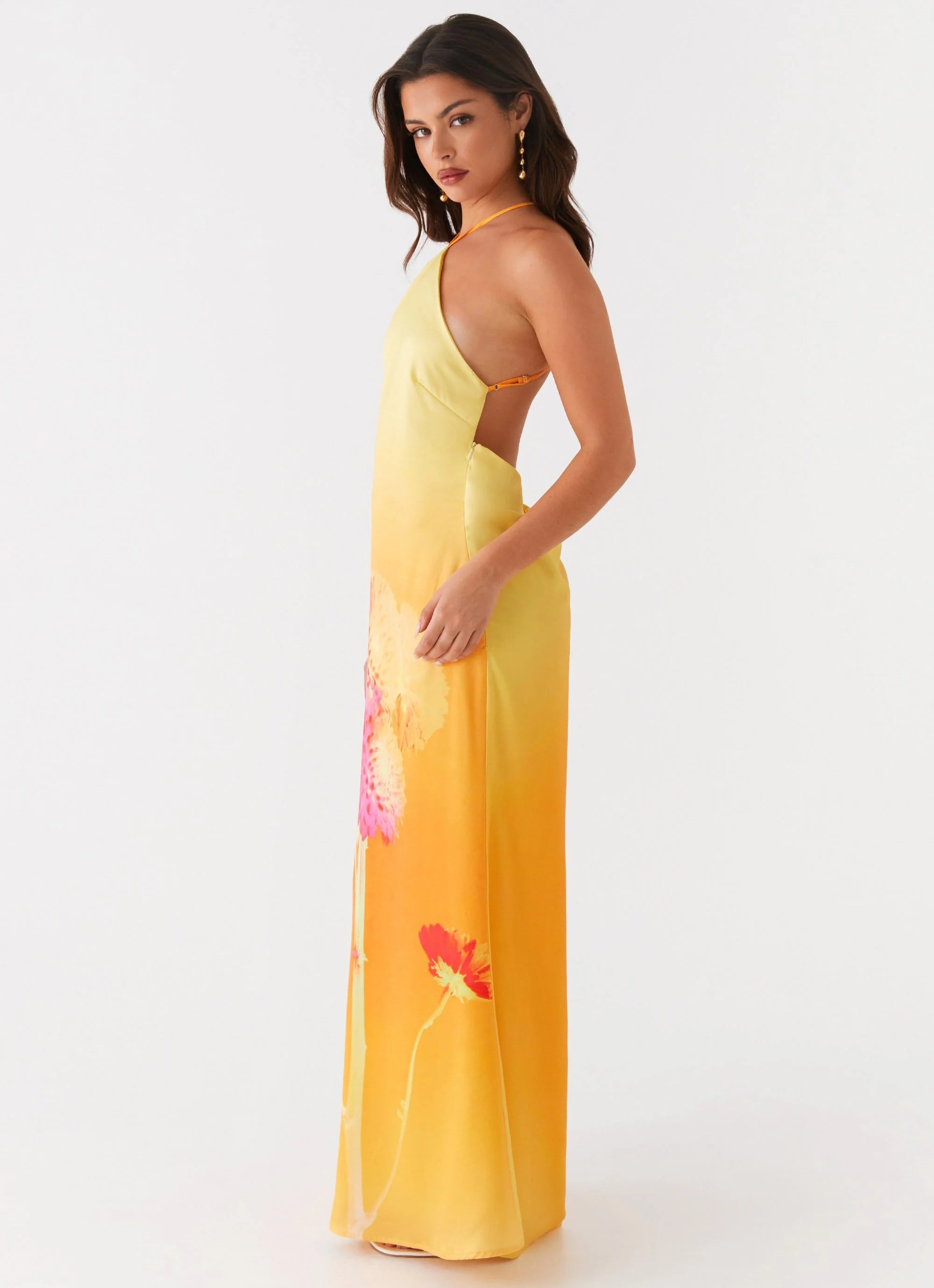 Chloe Maxi Dress - Orange Floral