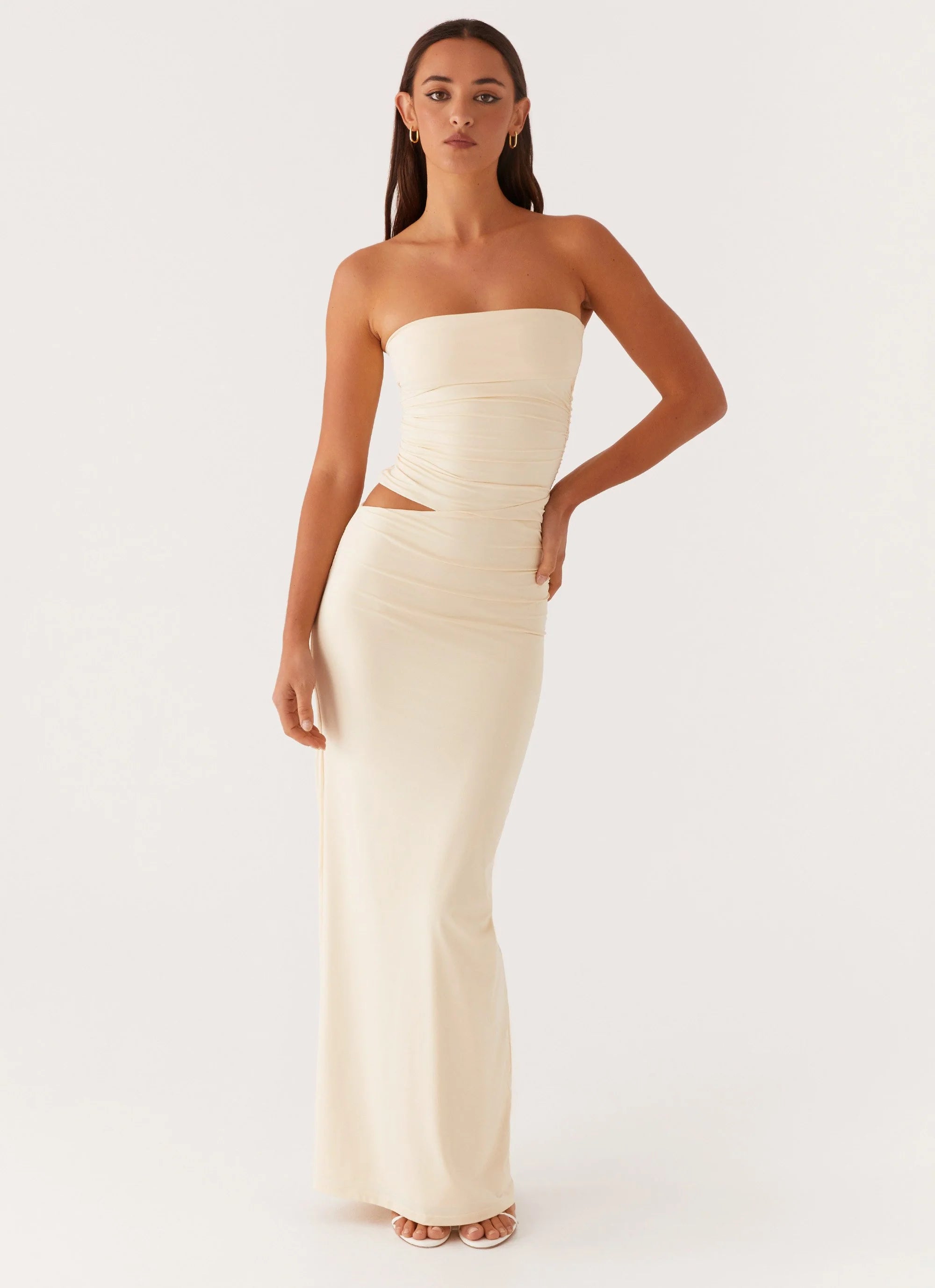 Romee Strapless Maxi Dress - Pastel Yellow