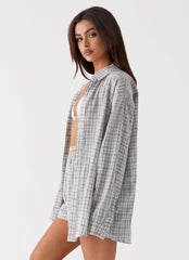 Harley Oversized Shirt - Grey Check