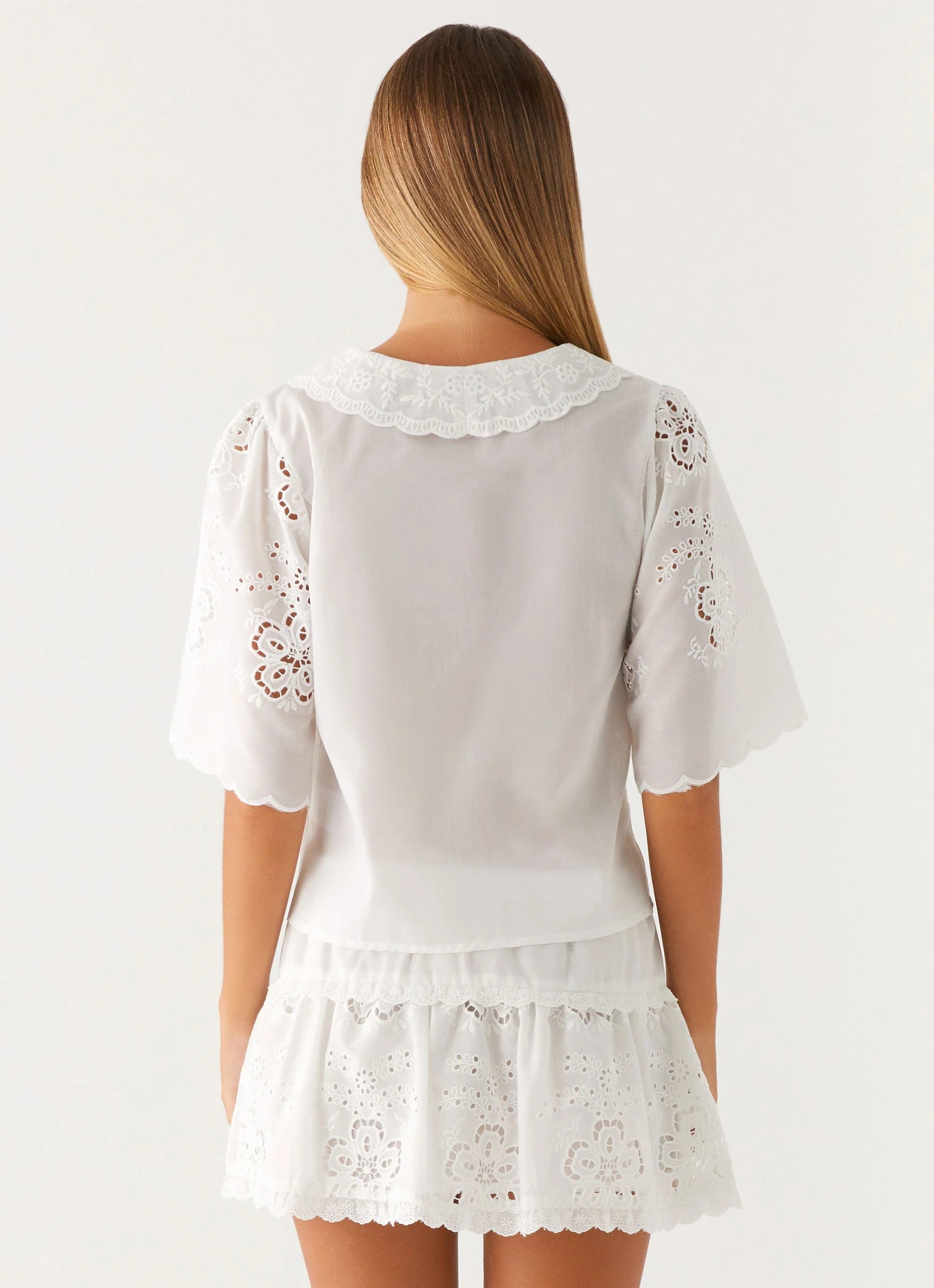 Summer Escape Embroidered Top - White