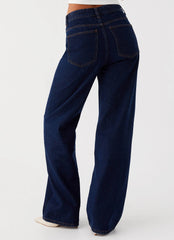 Back Again Straight Leg Denim Jeans - Blue