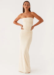 Romee Strapless Maxi Dress - Pastel Yellow