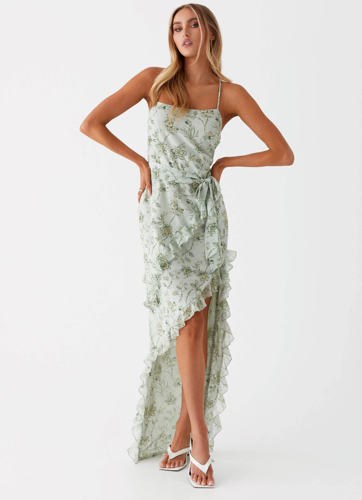 Sweet Serenity Maxi Dress - Sage Floral