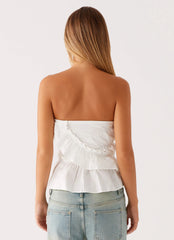 Roisin Ruched Top - White