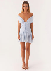 Dear Diary Mini Dress - Pastel Blue