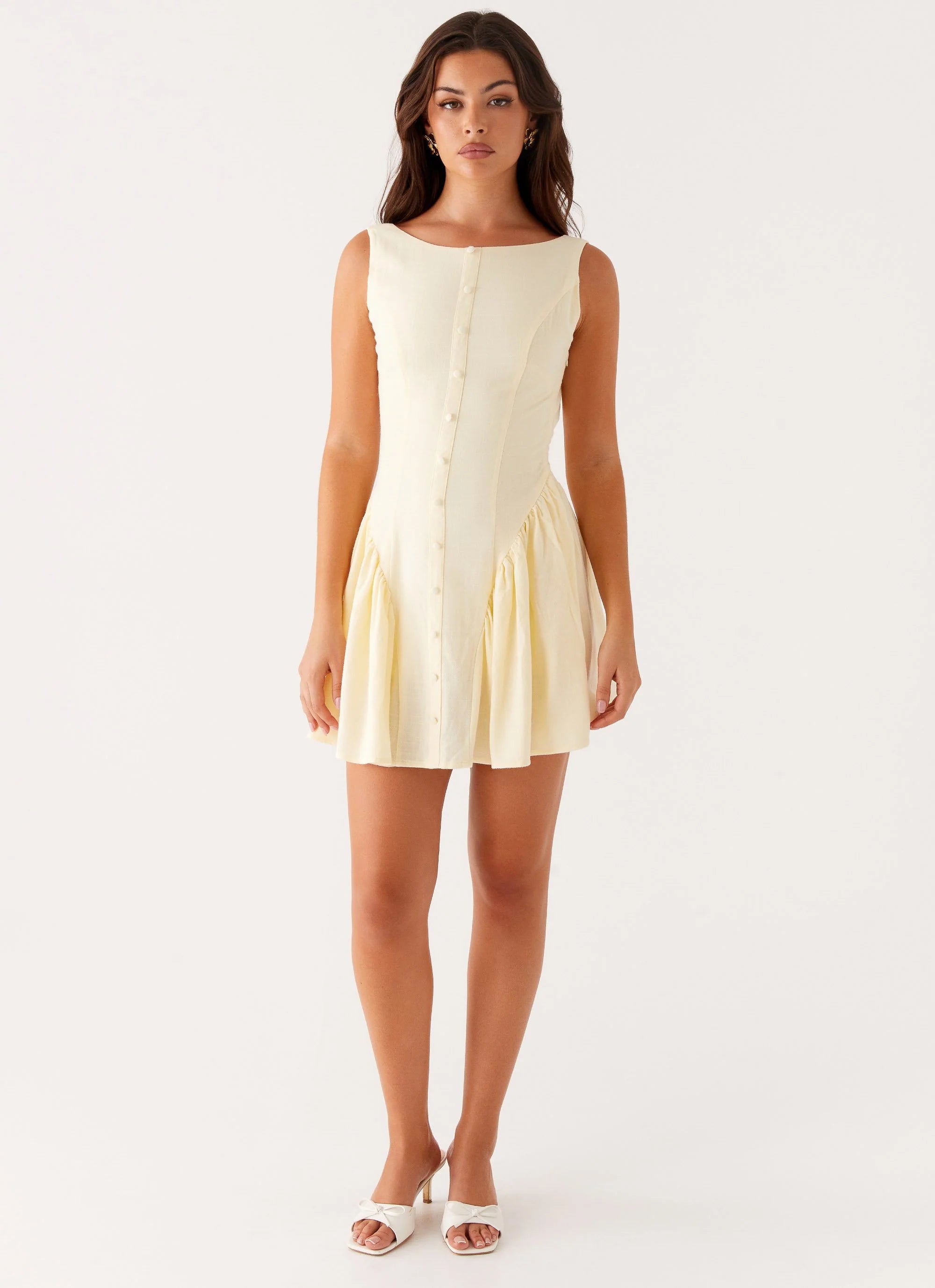 Margo Mini Dress - Pale Yellow