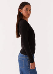 Reagan Knit Top - Black