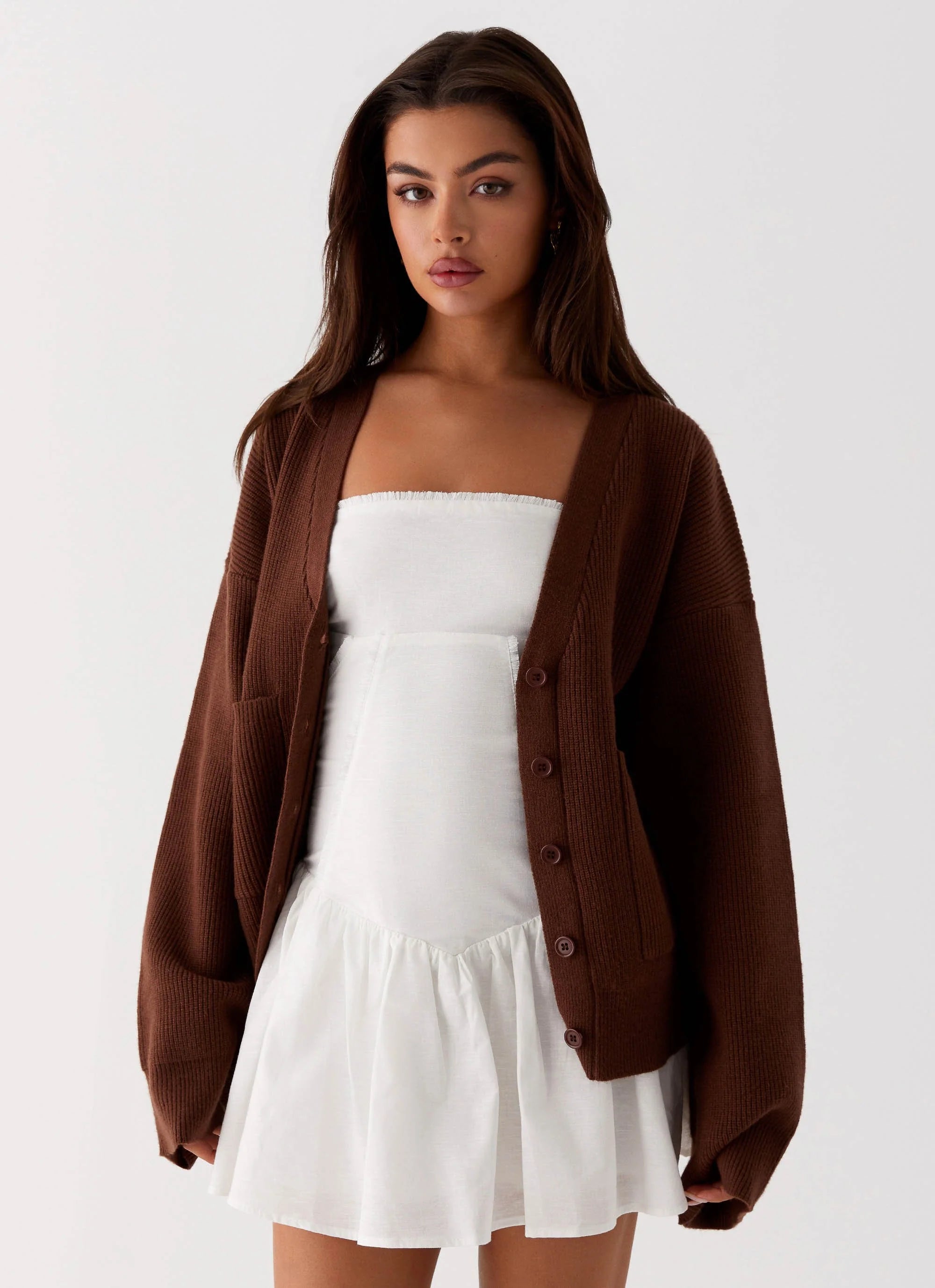 Liza Knit Cardigan - Chocolate