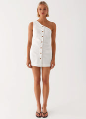 Jordy Linen Mini Dress - White