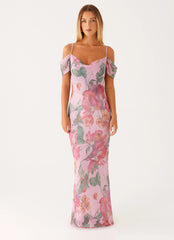 Seline Maxi Dress - Pink Floral