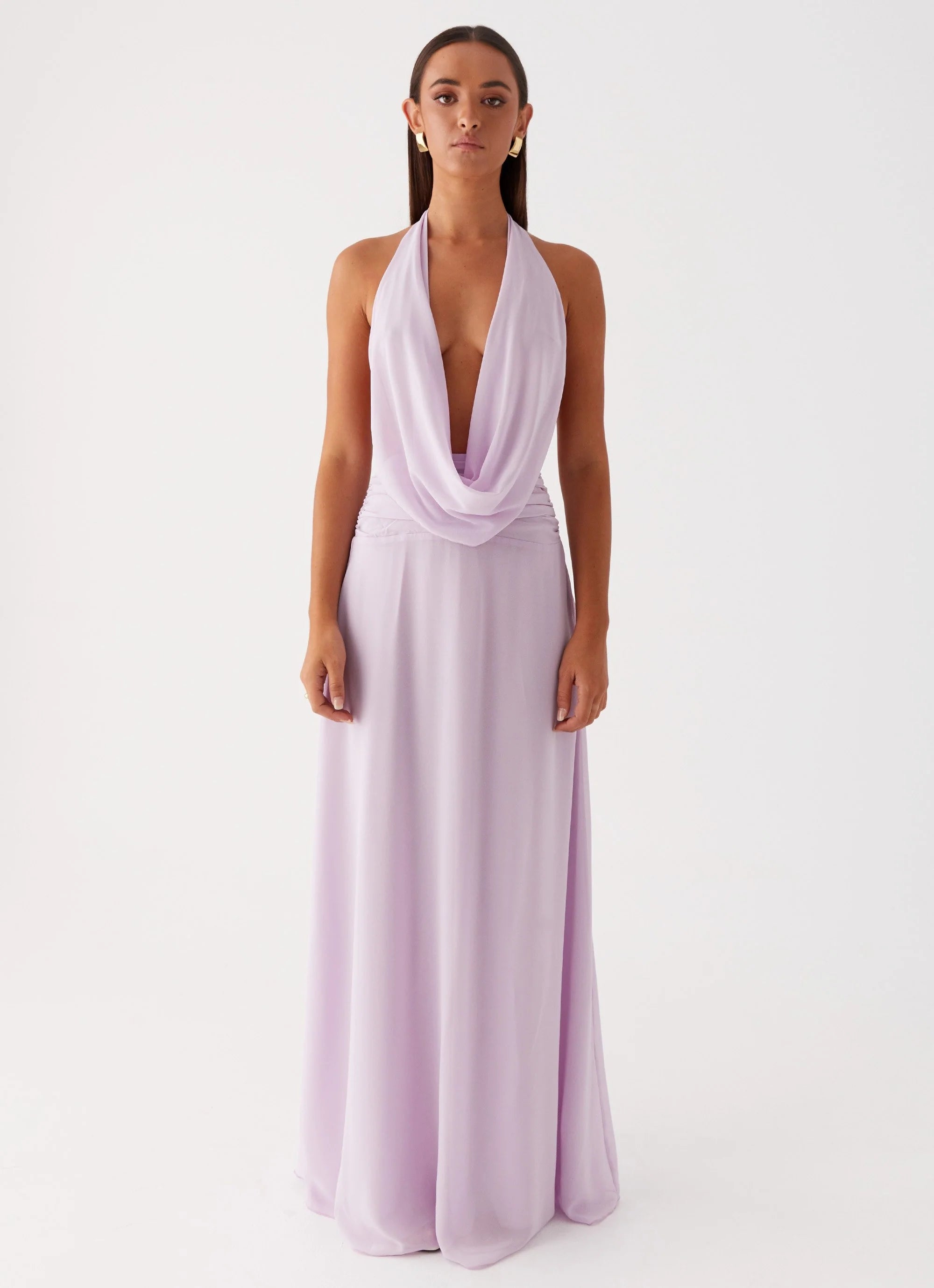 Elysia Chiffon Maxi Dress - Lilac