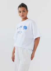 Breezy Bliss Oversized Graphic Tee - Cala Deia