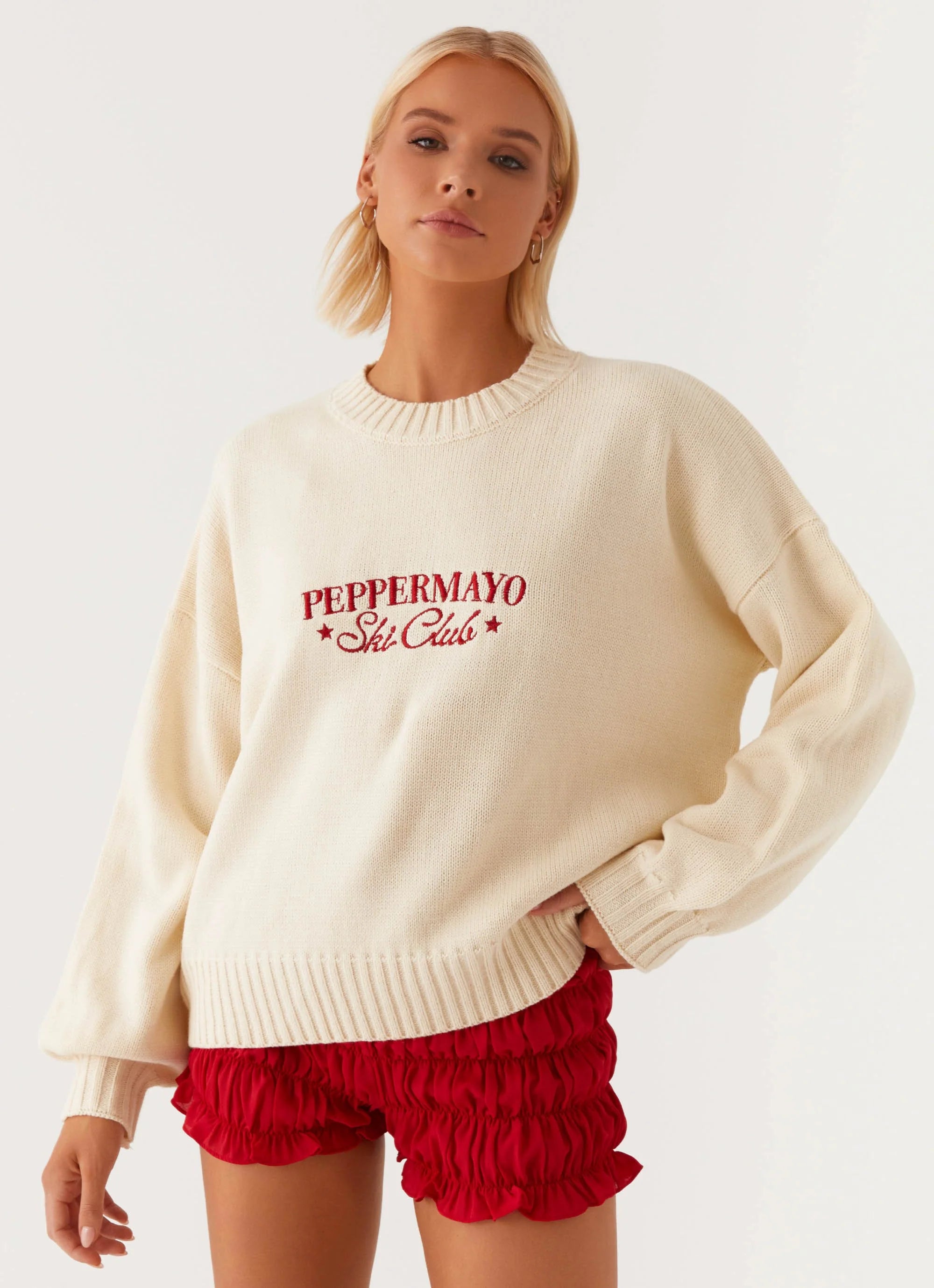 Off Piste Oversized Knit Sweater - Ivory