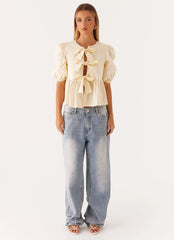 Western Wind Tie Top - Yellow