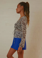 Parisian Balcony Tie Top - Zebra