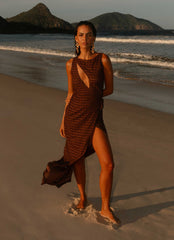 Sterling Wrap Maxi Dress - Chocolate