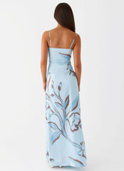 Aster Bloom Maxi Dress - Blue Floral