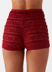 Desert Isle Mini Shorts - Red