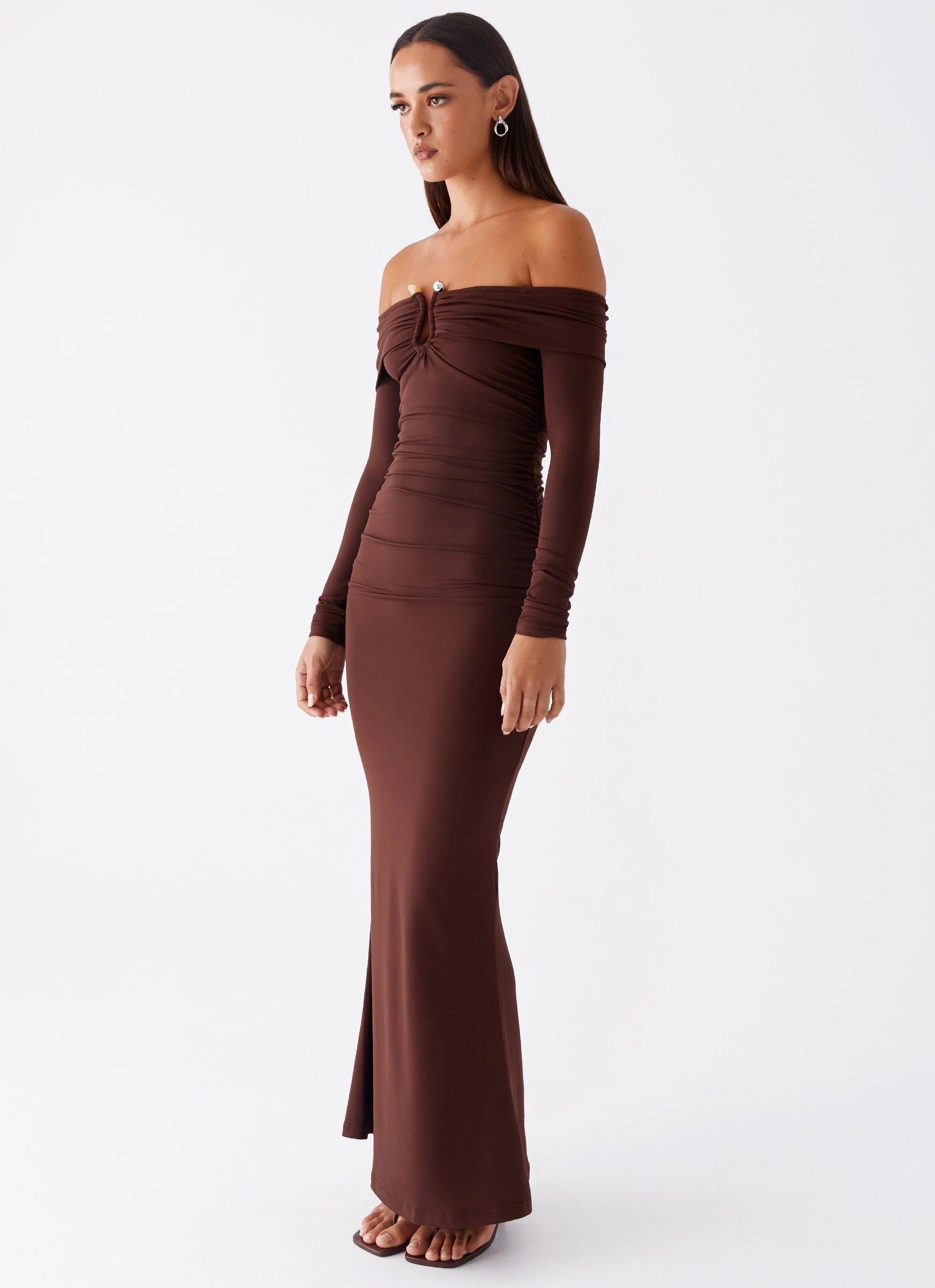 Rudy Long Sleeve Maxi Dress - Chocolate