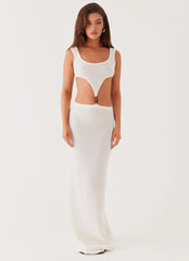 Sundown Beaded Maxi Dress - White