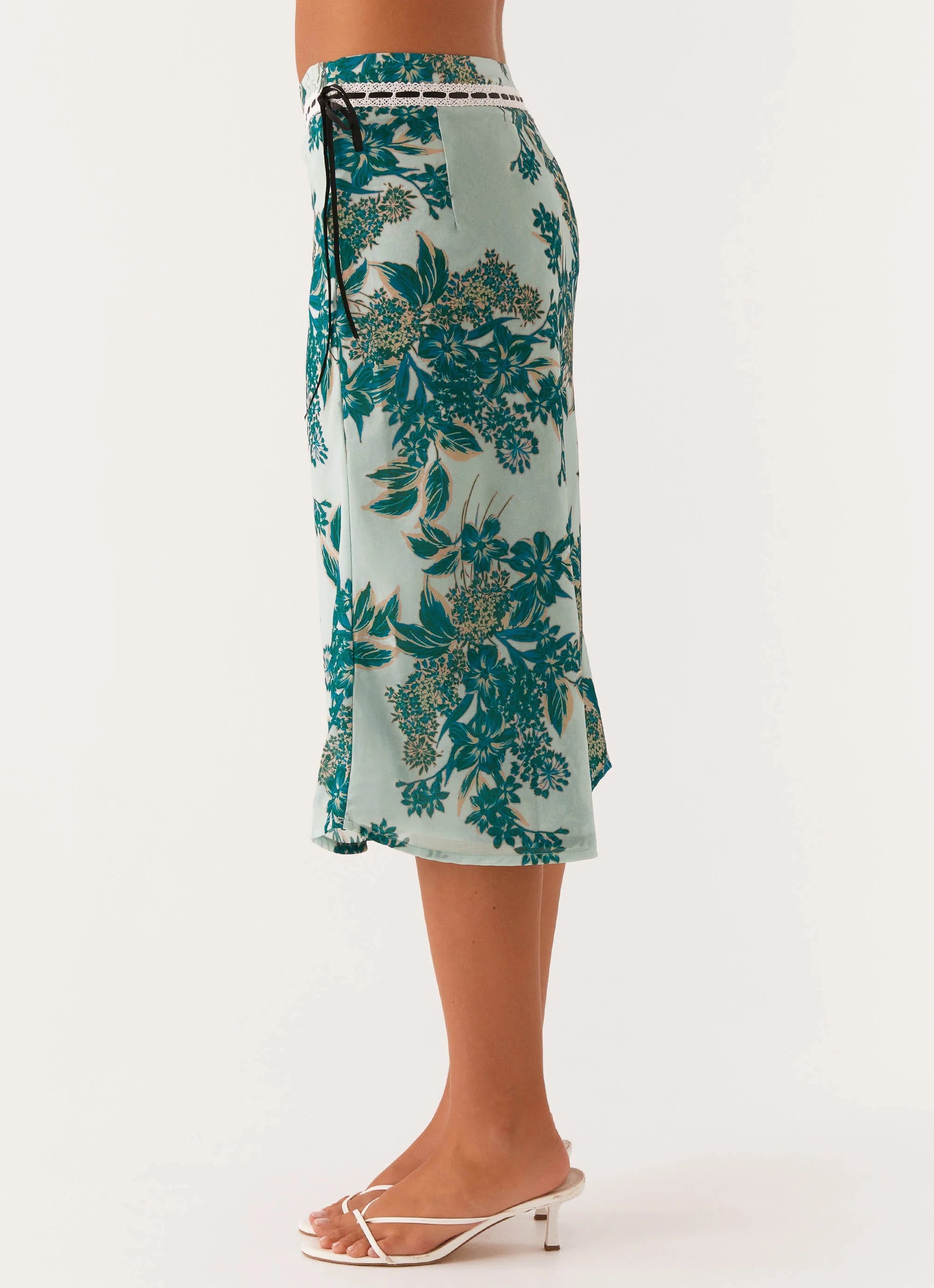 Peony Quartz Midi Skirt - Cloud Nine Floral