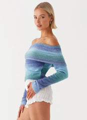 Tully Off Shoulder Knit - Blue Ombre