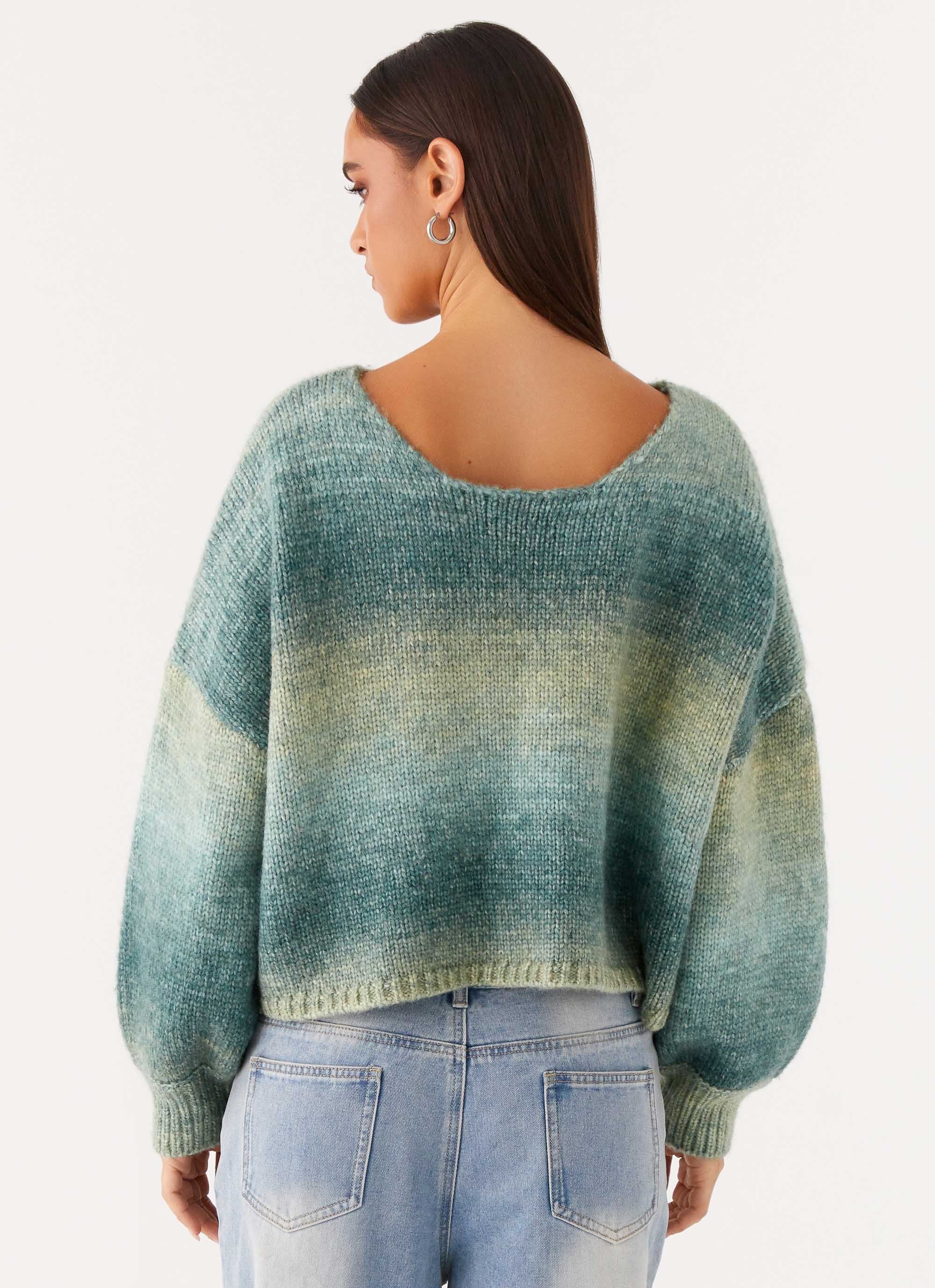 Lynne Oversized Jumper - Green Ombre