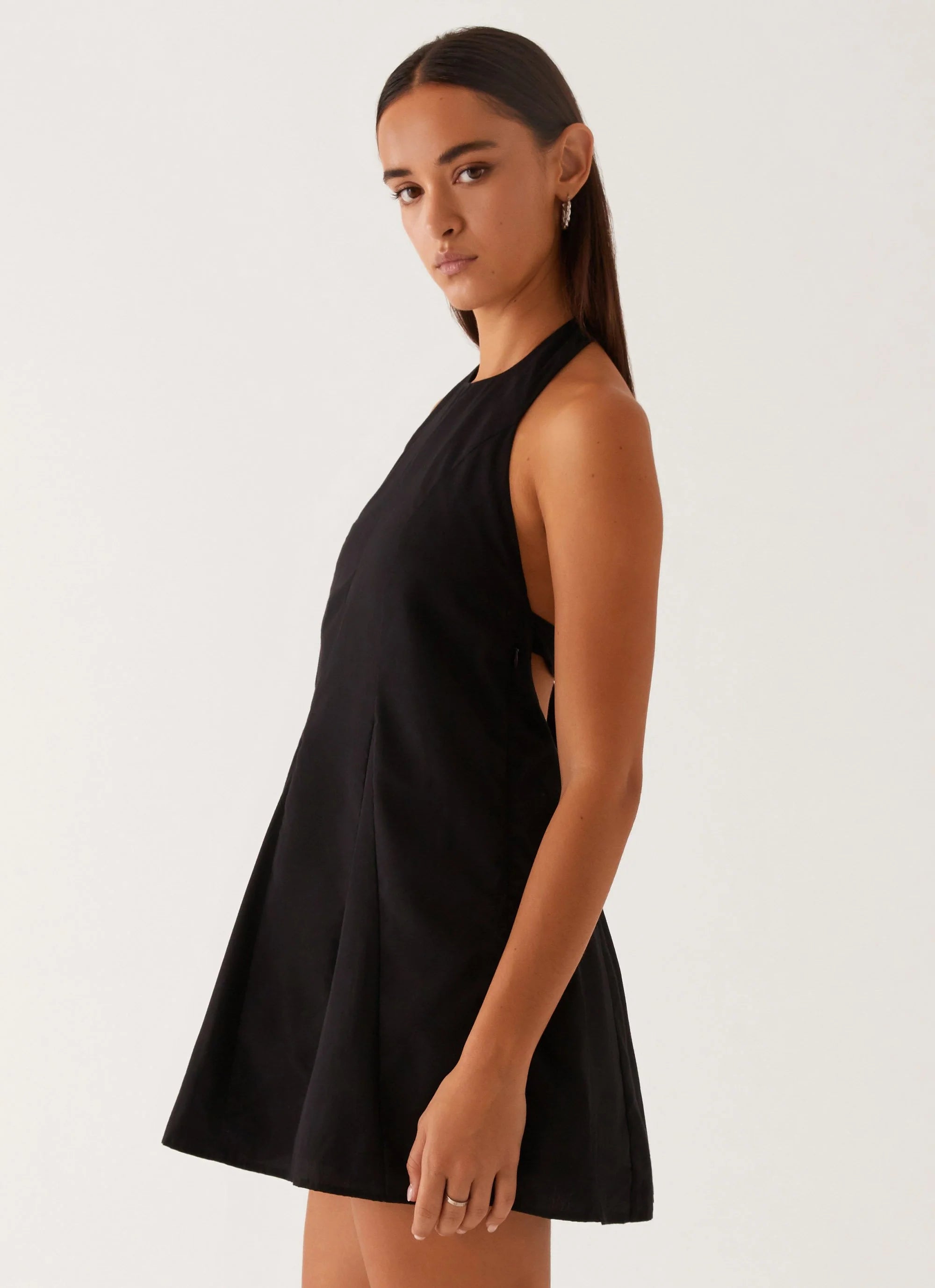 Avalon Halterneck Mini Dress - Black