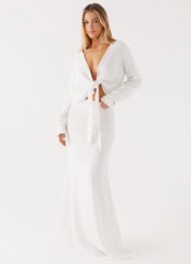 Parker Linen Maxi Skirt - White