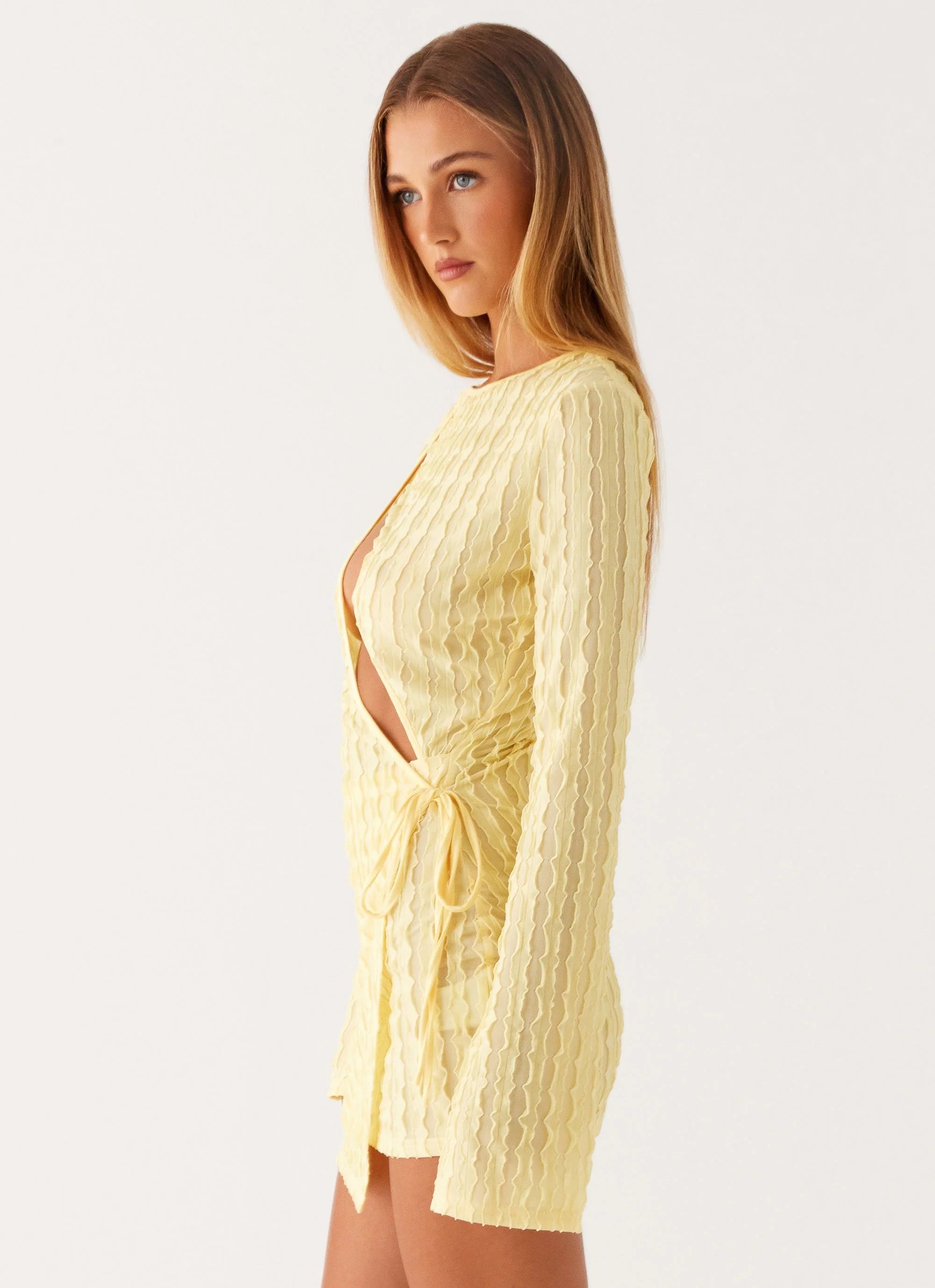 Alfie Mini Dress - Pastel Yellow