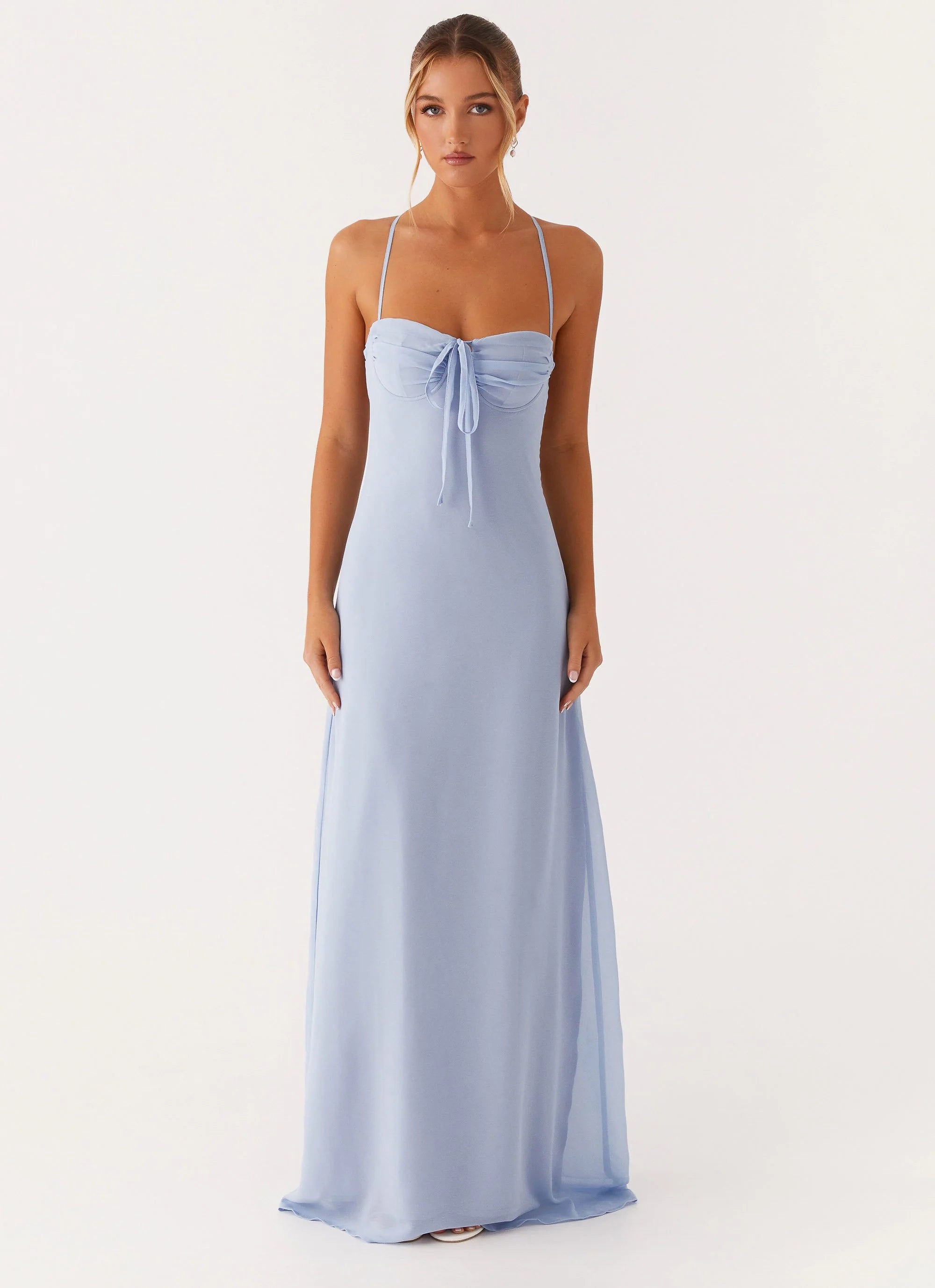 Aveline Bustier Maxi Dress - Blue