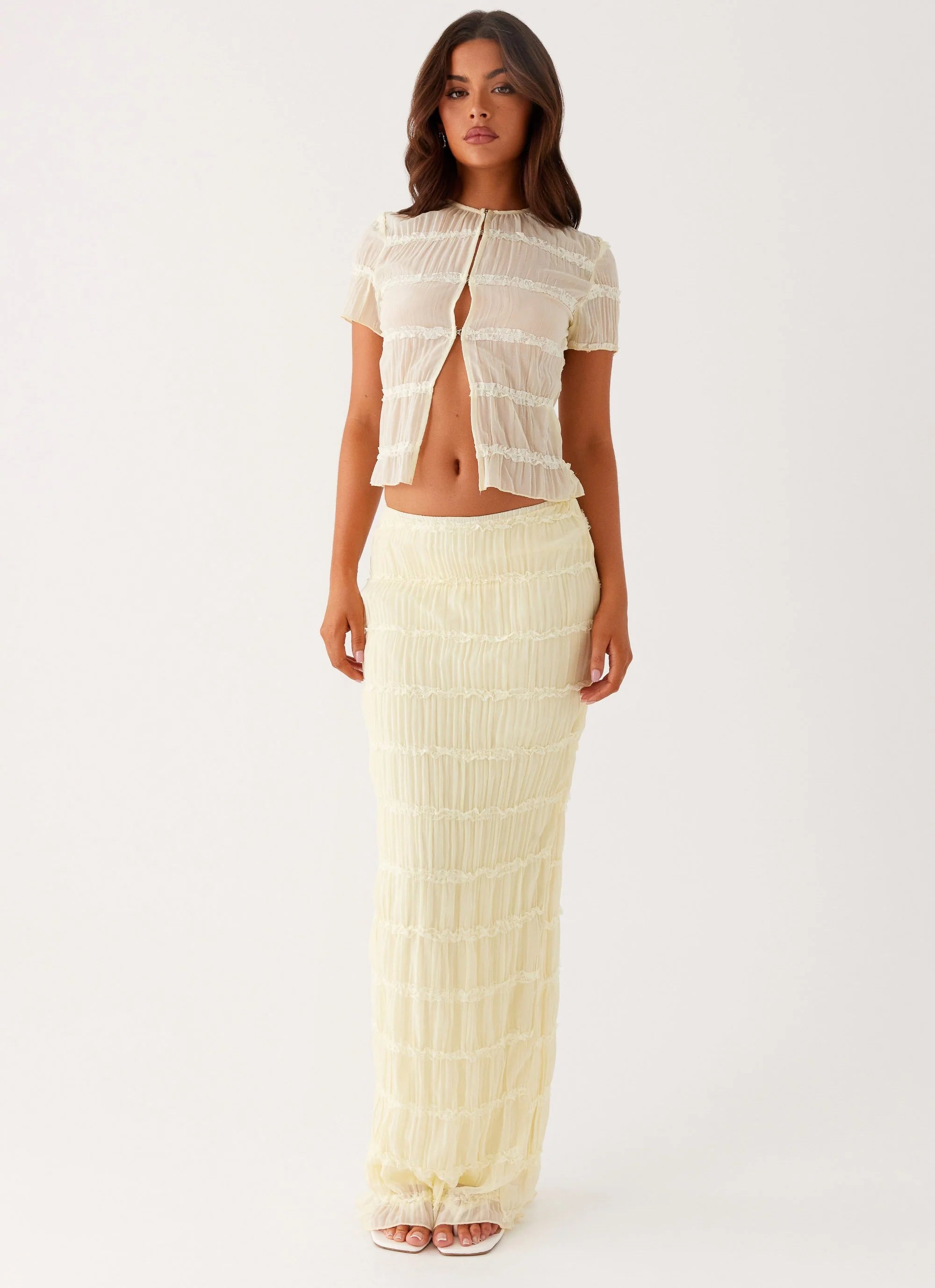 Daydreaming Low Rise Maxi Skirt - Yellow