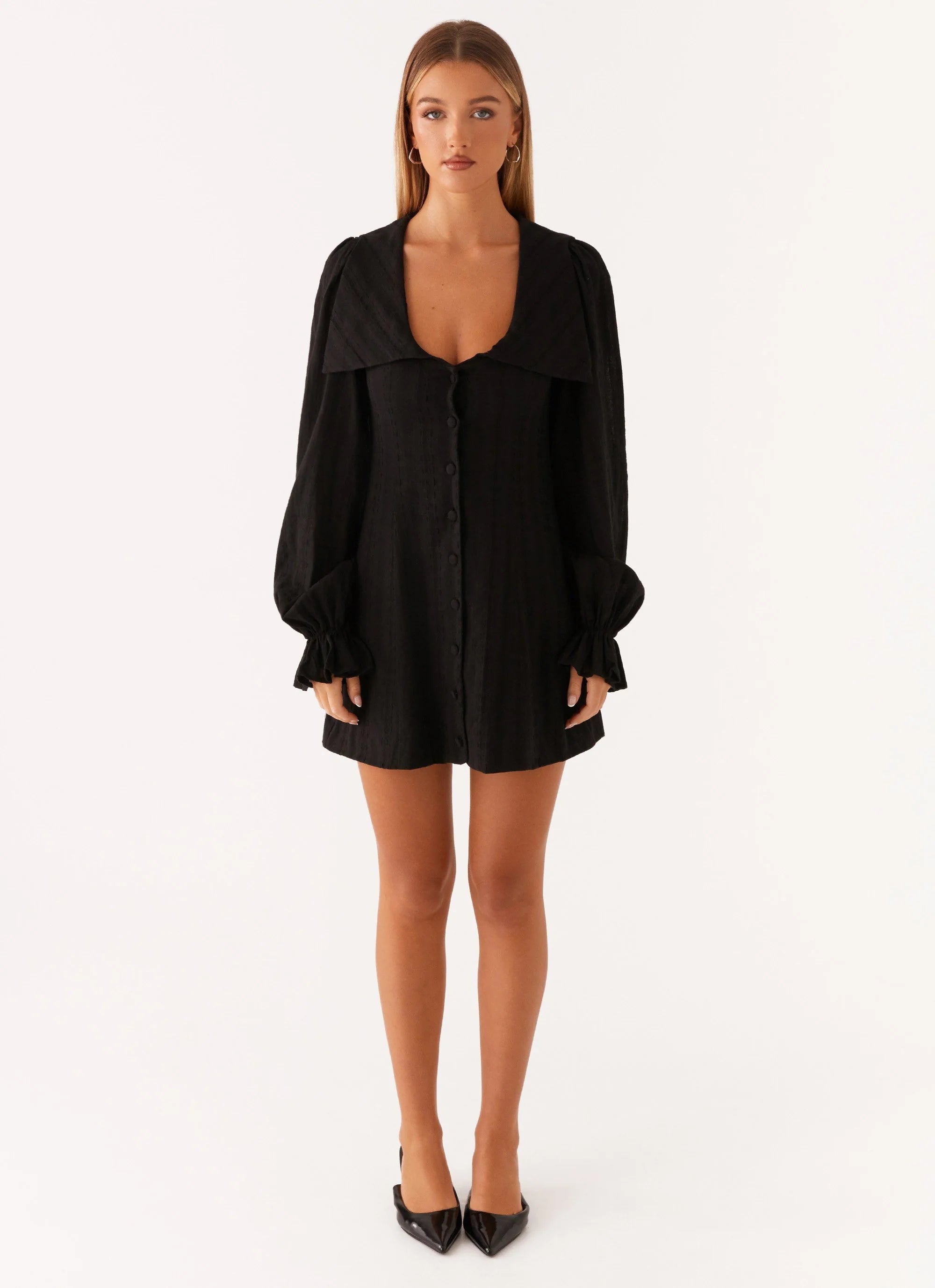 Kendrick Long Sleeve Mini Dress - Black