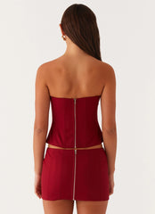 Armelle Corset Top - Maroon