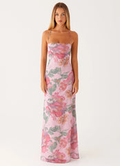 Peggy Maxi Dress - Pink Floral