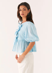 Western Wind Tie Top - Blue