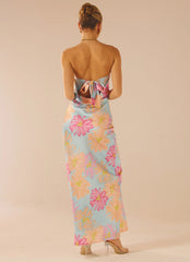 No Service Satin Maxi Dress - Spring Floral