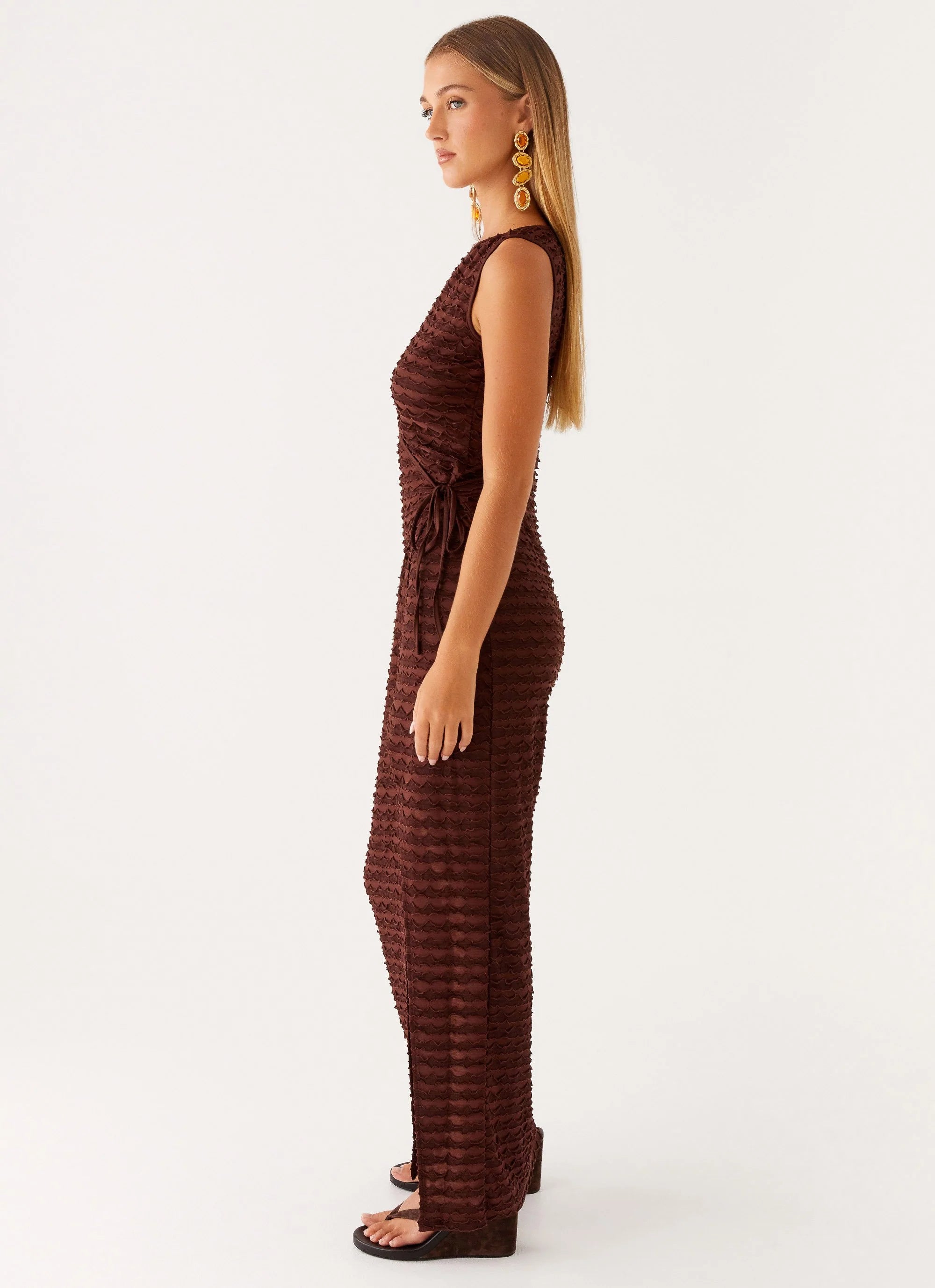 Sterling Wrap Maxi Dress - Chocolate