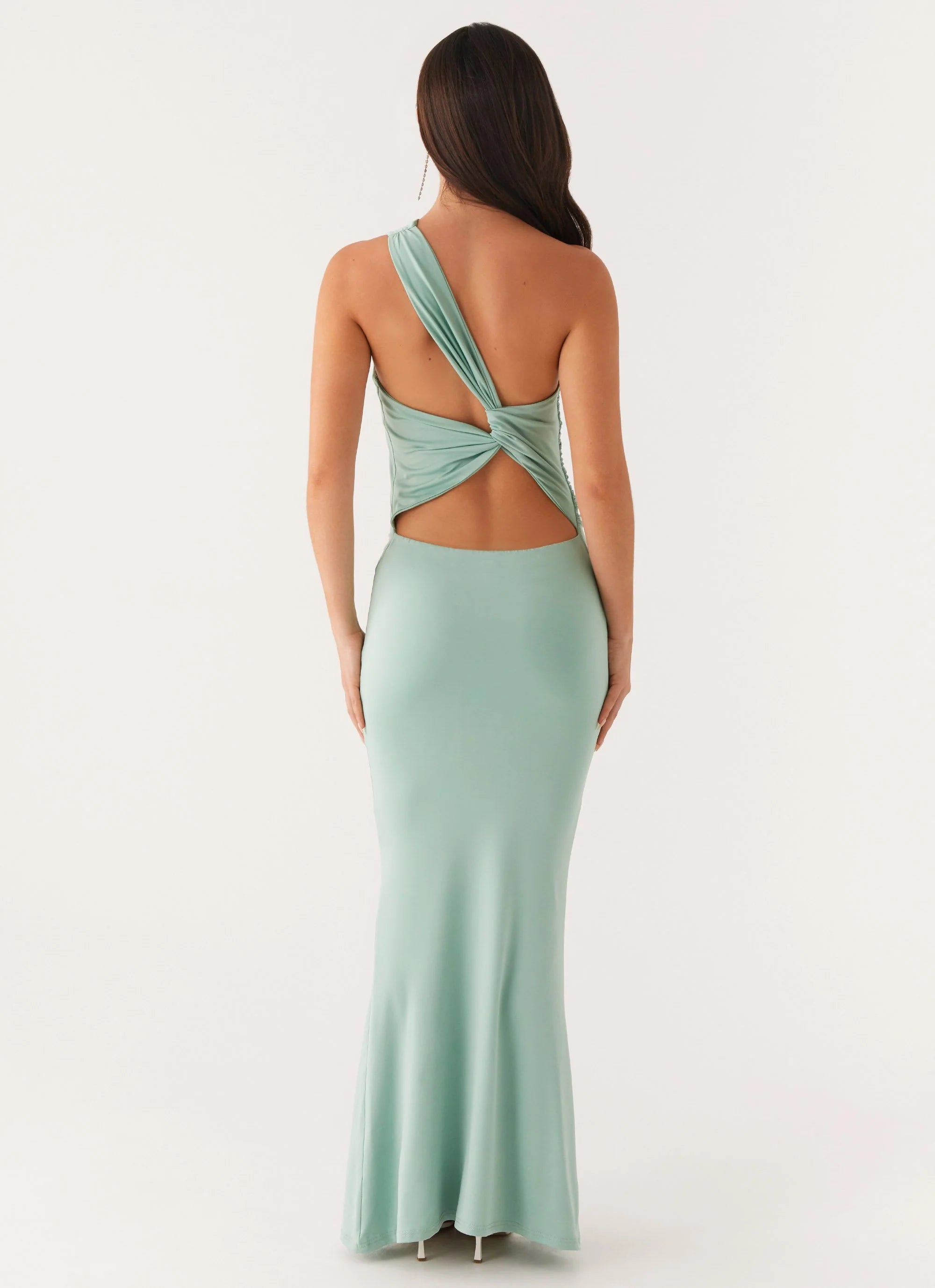 Imagine This One Shoulder Maxi Dress - Mint