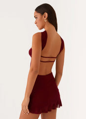 Pari Open Back Mini Dress - Mulberry