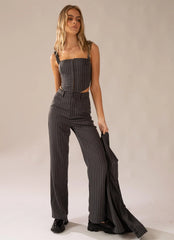 Mia Suit Bustier - Charcoal