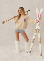 Apres Ski Oversized Knit Sweater - Ivory