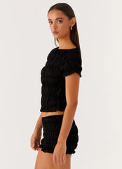 Mateo Ruched Top - Black