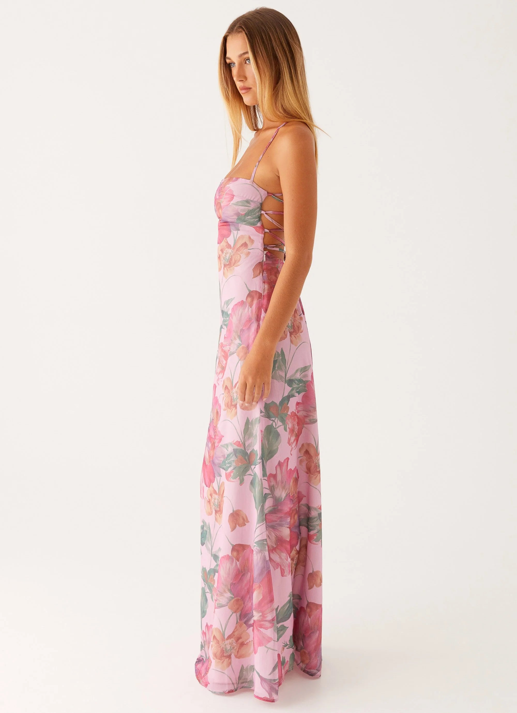 Peggy Maxi Dress - Pink Floral