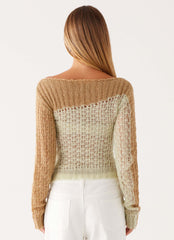 Gretchen Knit Top - Mint Spliced