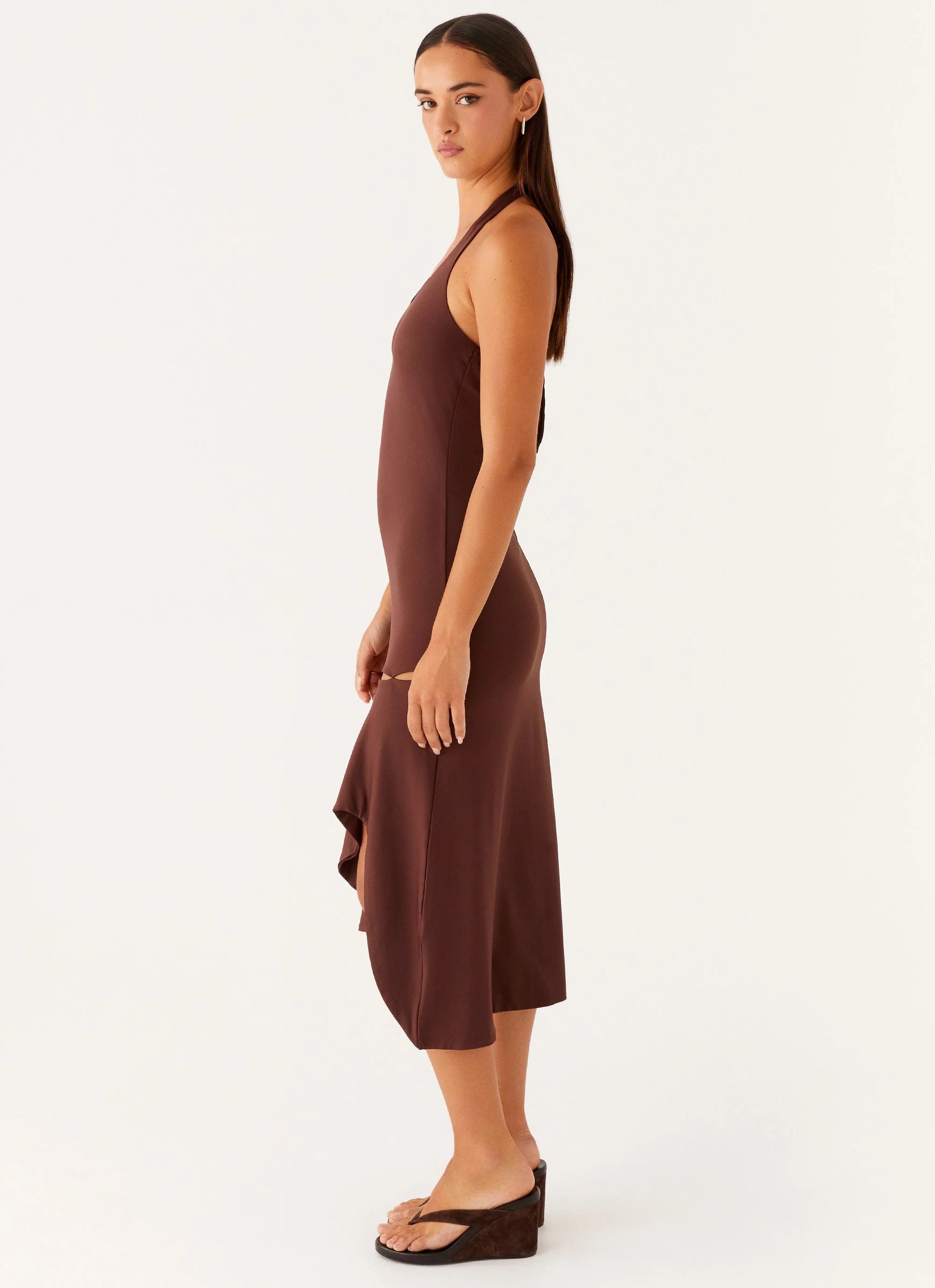 Fast Times Midi Dress - Chocolate